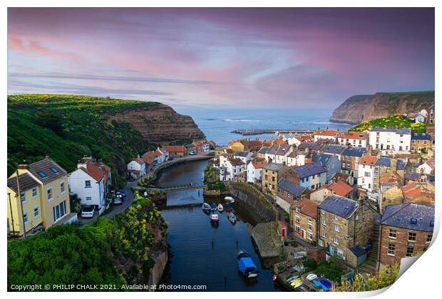 Staithes sunset 535  Print by PHILIP CHALK