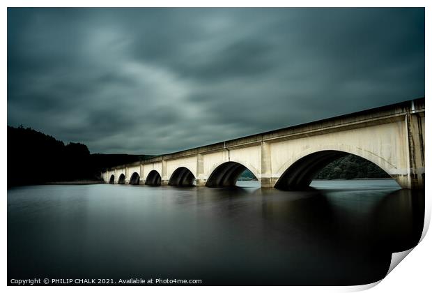 Lady bowers Reservoir bridge 559 peak district Der Print by PHILIP CHALK