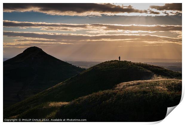 Sunset over Roseberry topping 790 Print by PHILIP CHALK