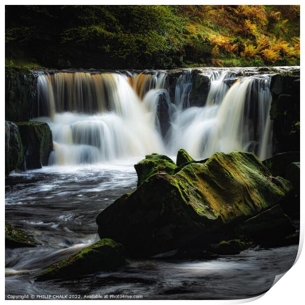 Dreamy waterfall in the Yorkshire moors 815  Print by PHILIP CHALK