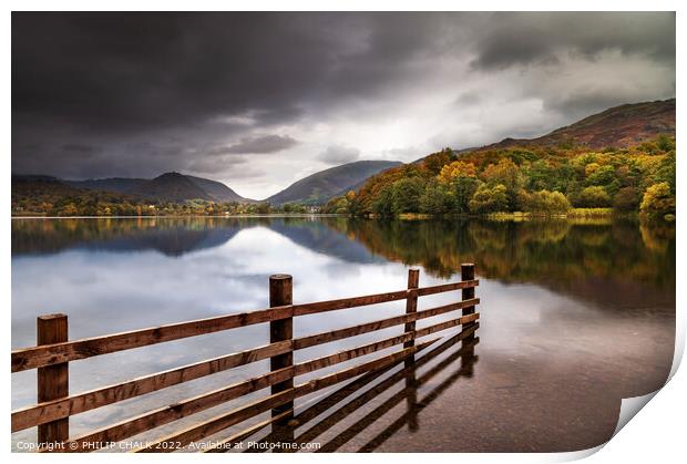Grasmere lake with autumn colours 829  Print by PHILIP CHALK
