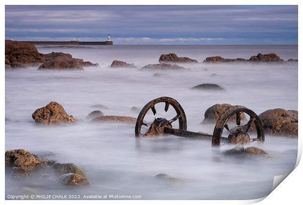 Rusty Relics on Seaham Beach 882 Print by PHILIP CHALK