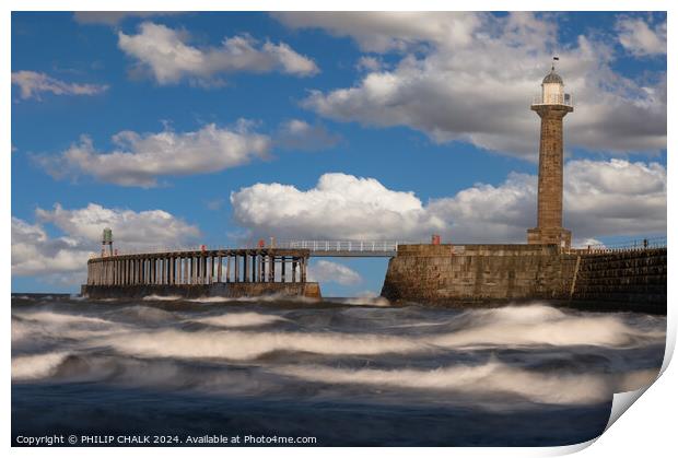 Whitby pier 1036 Print by PHILIP CHALK