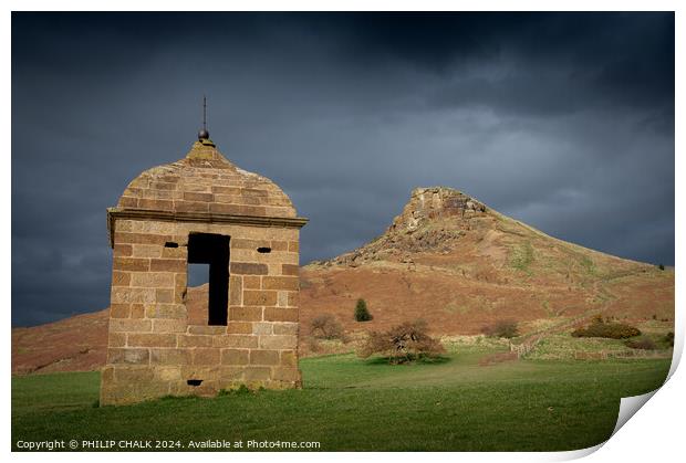 Roseberry topping mood 1073 Print by PHILIP CHALK