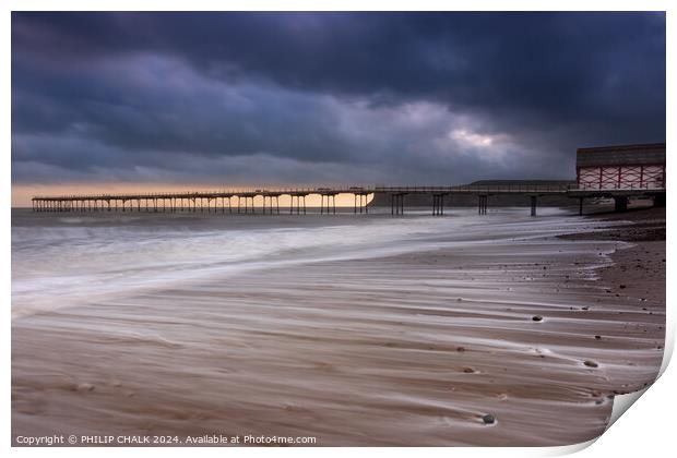 Saltburn by the sea 1075 Print by PHILIP CHALK