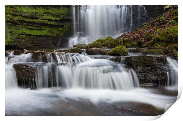 Scalerber falls near settle in the Yorkshire dales 12  Print by PHILIP CHALK