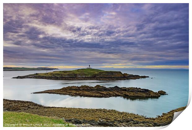 Little Ross island lighthouse west coast of Scotland 101 Print by PHILIP CHALK