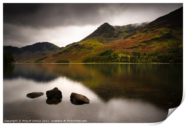 Buttermere on an atmospheric  day 110 Print by PHILIP CHALK