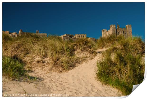Bamburgh Castle Northumberland from the sandy beach 164 Print by PHILIP CHALK
