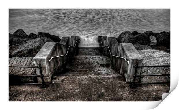 Gritty Scarborough steps 276 Print by PHILIP CHALK
