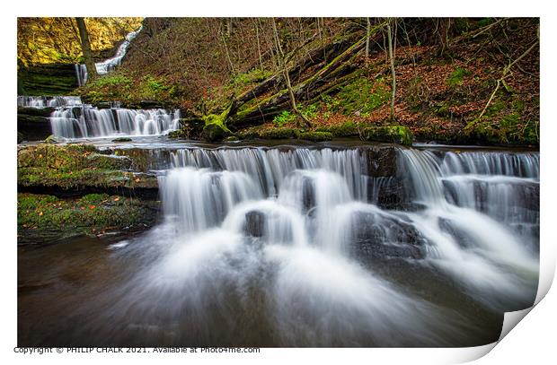 Scalerber force waterfalls  in the Yorkshire dales 279 Print by PHILIP CHALK