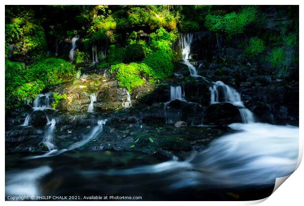 Magical fairy glen in the Yorkshire dales waterfalls 323  Print by PHILIP CHALK