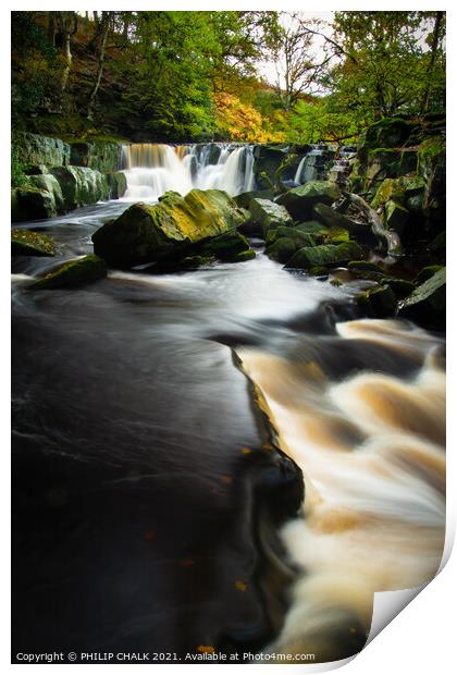 Nelly Ayre foss Waterfall in the north Yorkshire moors 333 Print by PHILIP CHALK
