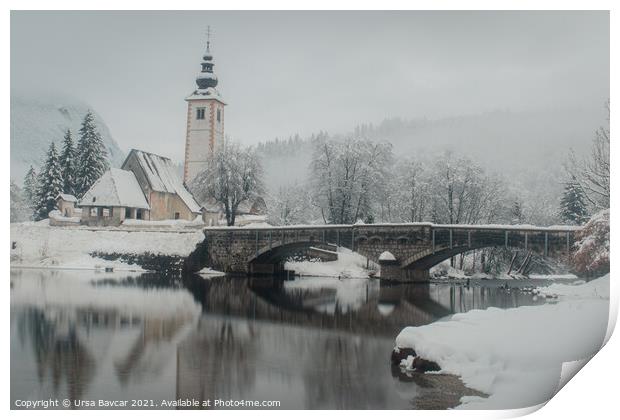 Winter time in Bohinj Print by Ursa Bavcar