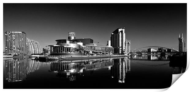 Salford Quays in Mono Print by Jeni Harney