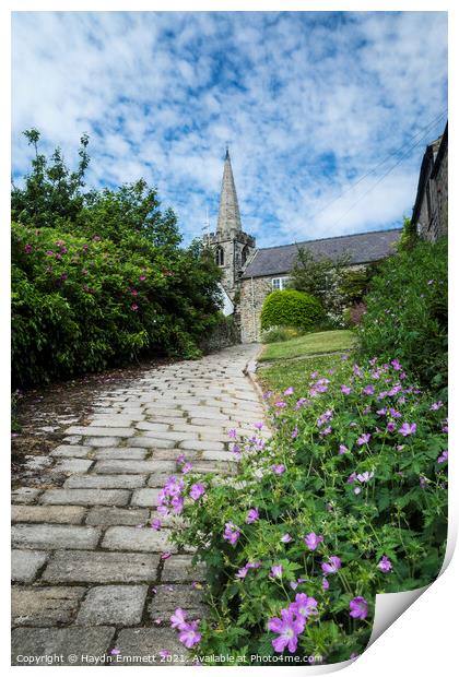 Hathersage Church Print by Haydn Emmett