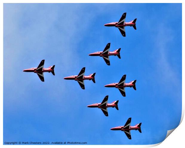 A Spectacular Display Red Arrows at Southport Air  Print by Mark Chesters