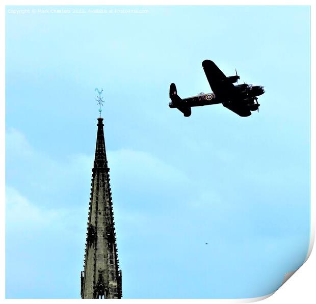 Majestic Lancaster Bomber at St Giles Catholic Chu Print by Mark Chesters