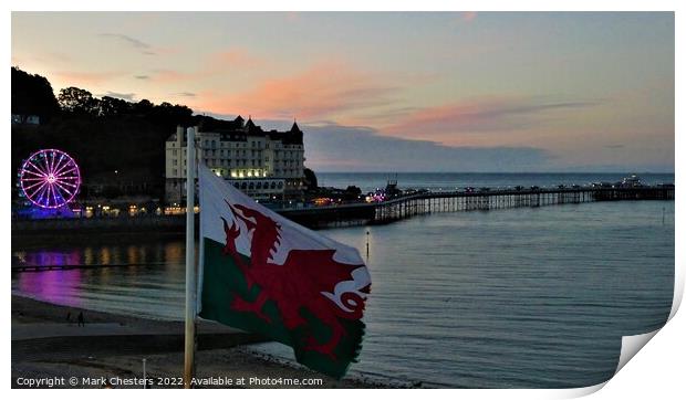 Majestic Sunset over Llandudno Pier Print by Mark Chesters