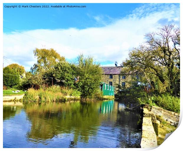 A Serene Autumn Day at Caudwells Mill Print by Mark Chesters