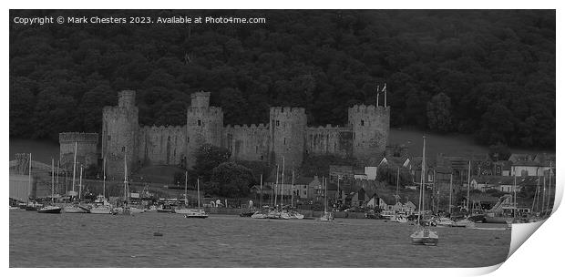 Majestic Conwy Castle in Monochrome Print by Mark Chesters