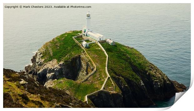 South Stack lighthouse Island Print by Mark Chesters