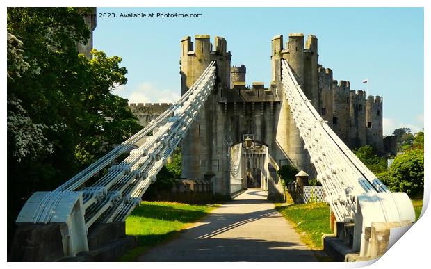 Conwy Suspension Bridge Print by Mark Chesters
