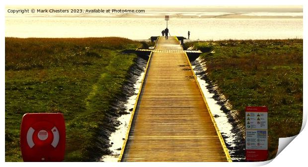 Golden Sunrise at Lytham St Annes Jetty Print by Mark Chesters