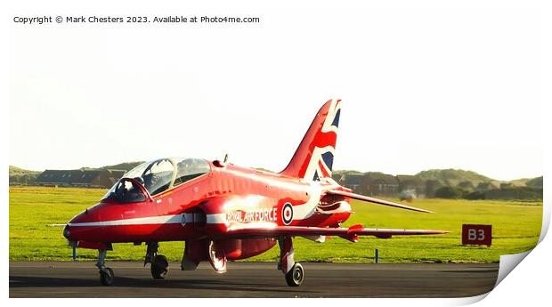 Red Arrow just landed at Blackpool airport 2023 Print by Mark Chesters