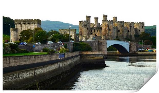 Conwy Castle and river Print by Mark Chesters