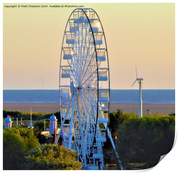 Southport ferris wheel Print by Mark Chesters