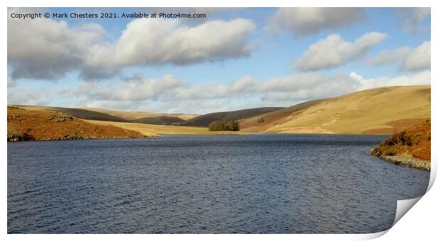 Elan valley Reservoir Print by Mark Chesters