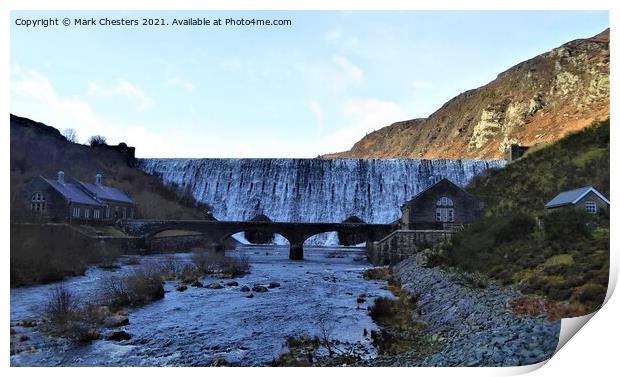Caban coch dam, Elan valley  Print by Mark Chesters