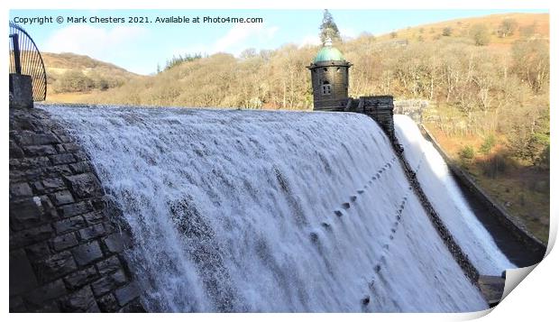 Pen y garreg dam Print by Mark Chesters