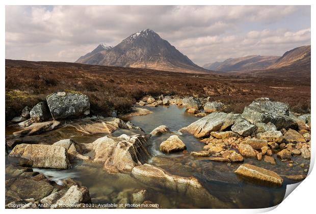 Glencoe and the Buachaille Etive Mòr  Print by Anthony McGeever