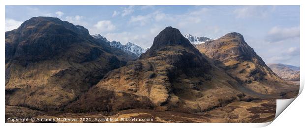 The three sisters of Glencoe  Print by Anthony McGeever