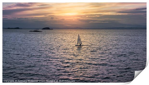 Sunset Surfer North Berwick  Print by Anthony McGeever
