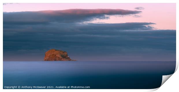 Bass Rock Sunset  Print by Anthony McGeever