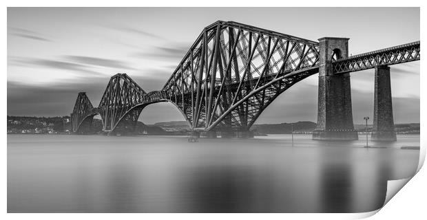 Forth Bridge black and white  Print by Anthony McGeever