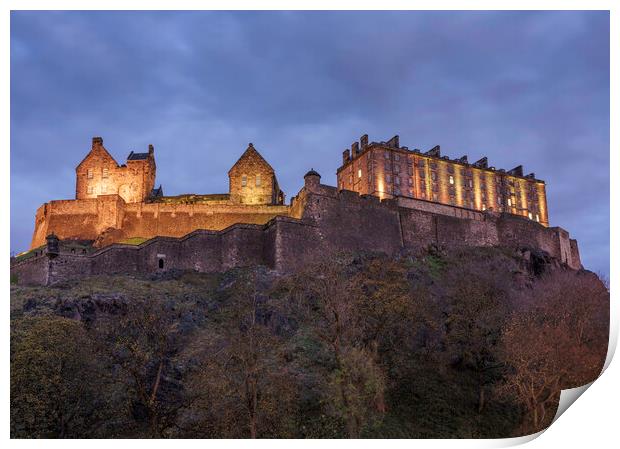 Edinburgh Castle at Night Print by Anthony McGeever