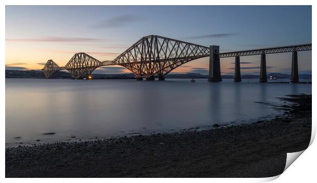 Forth Rail Bridge Sunset Print by Anthony McGeever