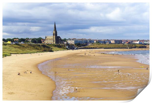 Long sands Beach and St Georges Print by Anthony McGeever