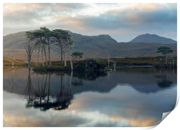 Reflections on Loch Assynt Print by Anthony McGeever