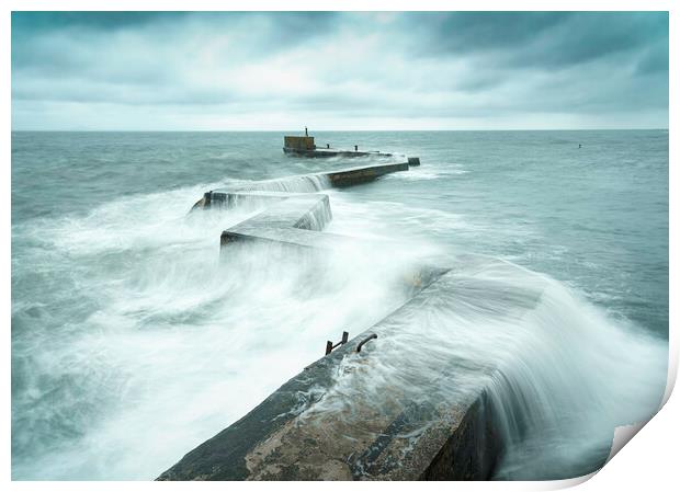 St Monans Breakwater Zig Zag Pier  Print by Anthony McGeever