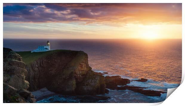 Stoer Lighthouse Sunset  Print by Anthony McGeever