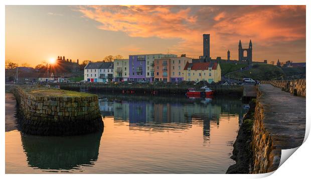 St Andrews Harbour Sunset  Print by Anthony McGeever