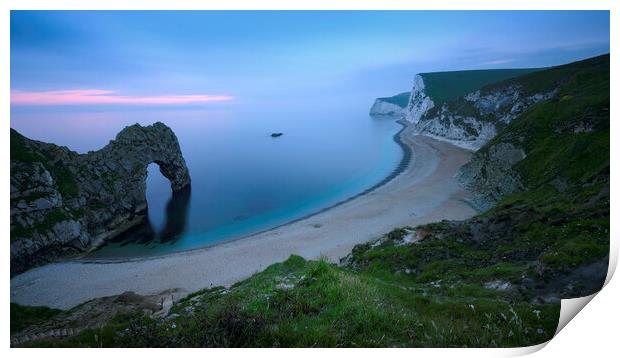 Durdle Door Blue Hour  Print by Anthony McGeever