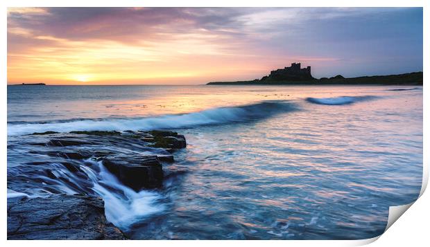 Ethereal Sunrise on Bamburgh Beach  Print by Anthony McGeever