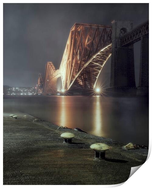 Forth Bridge at night  Print by Anthony McGeever