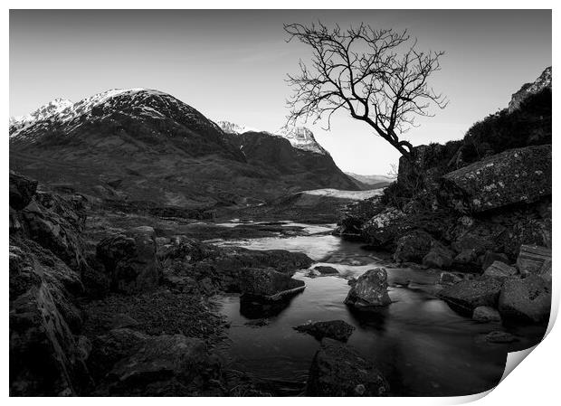 A Lone Tree and The Three Sisters  Print by Anthony McGeever